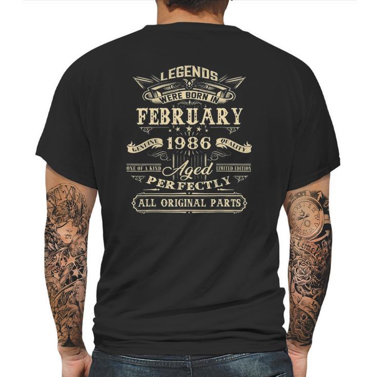 Legends February 1986 Gift 36 Years Old 36Th Birthday Gifts Mens Back Print T-shirt