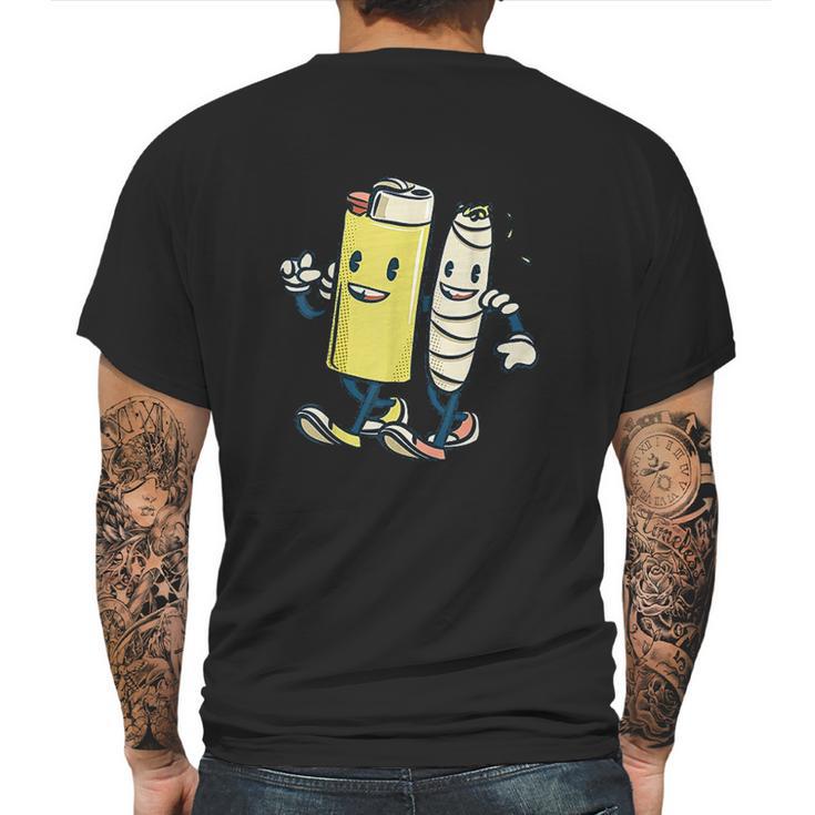 Lighter Joint Friends  Smoking   Marijuana Mens Back Print T-shirt