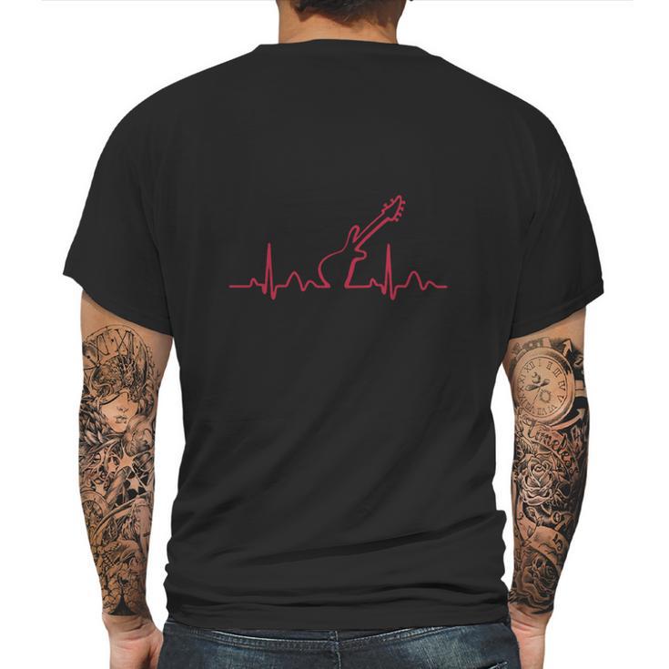 Lines Of Heart Guitar Herz Herzline Elektrokardiogramm Puls Und Takt Mit Gitarre Mens Back Print T-shirt