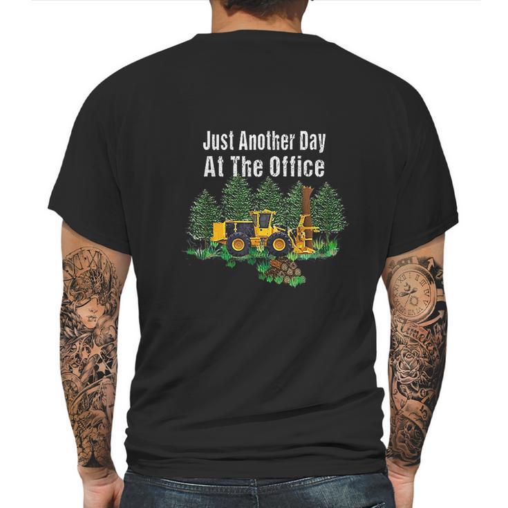 Logging Feller Buncher Driver Timber Just Another Day Mens Back Print T-shirt