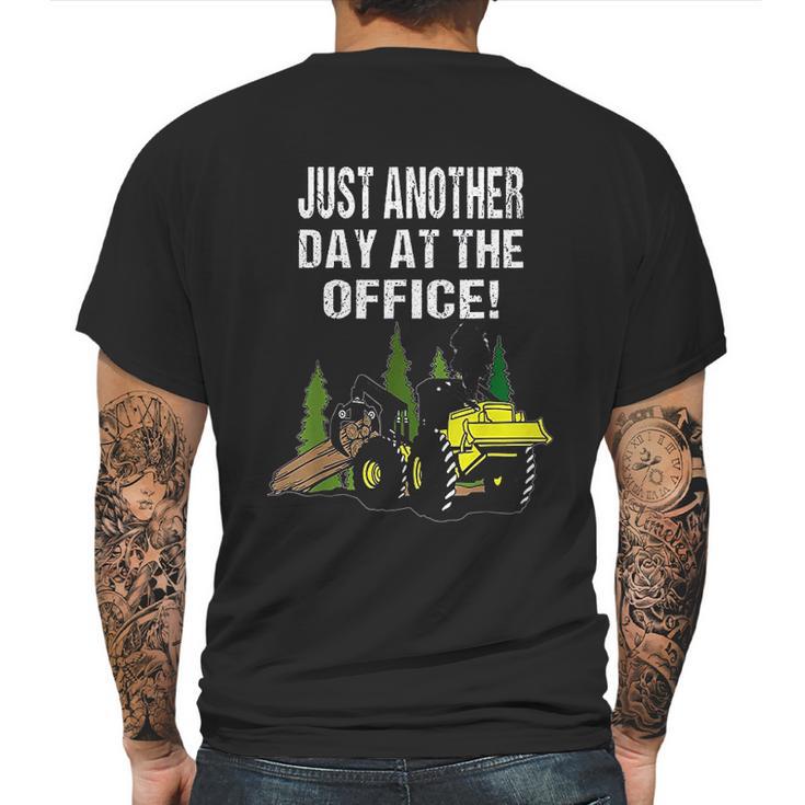 Logging Skidder Driver Diesel Just Another Day At The Office Mens Back Print T-shirt