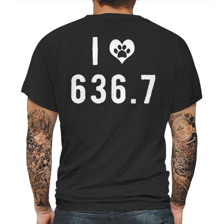 I Love 6367 Dogs Funny Dewey Decimal Mens Back Print T-shirt