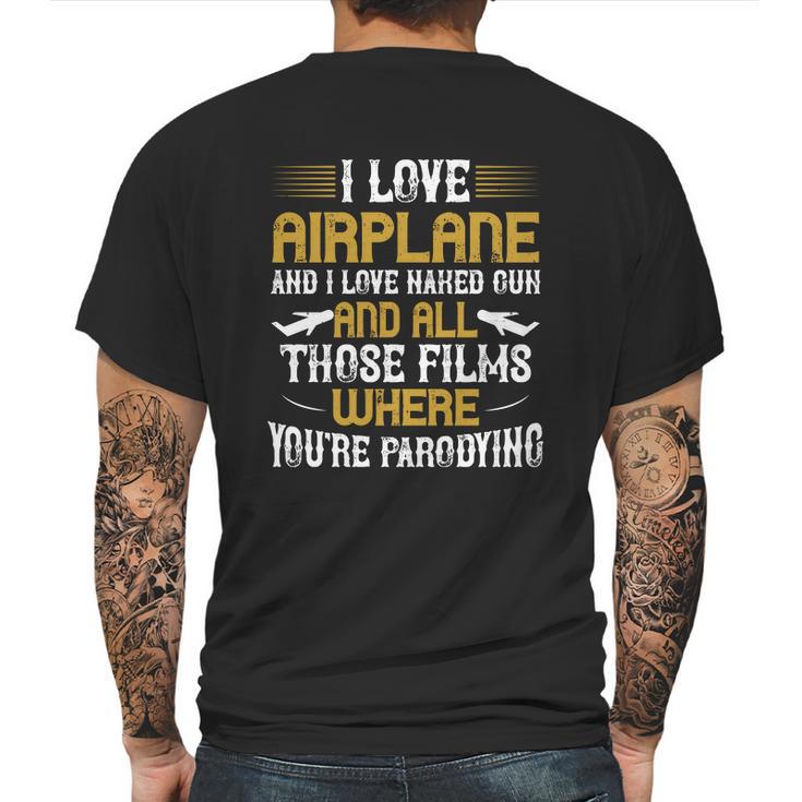 I Love Airplane And I Love Naked Mens Back Print T-shirt