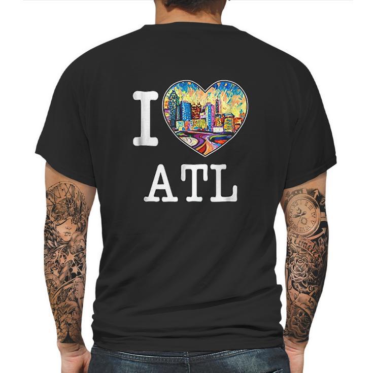 I Love Atlanta Georgia Atl Peach State Skyline Mens Back Print T-shirt