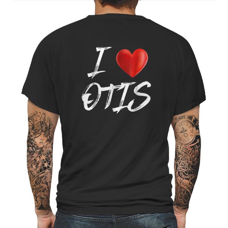 I Love Heart Otis Mens Back Print T-shirt