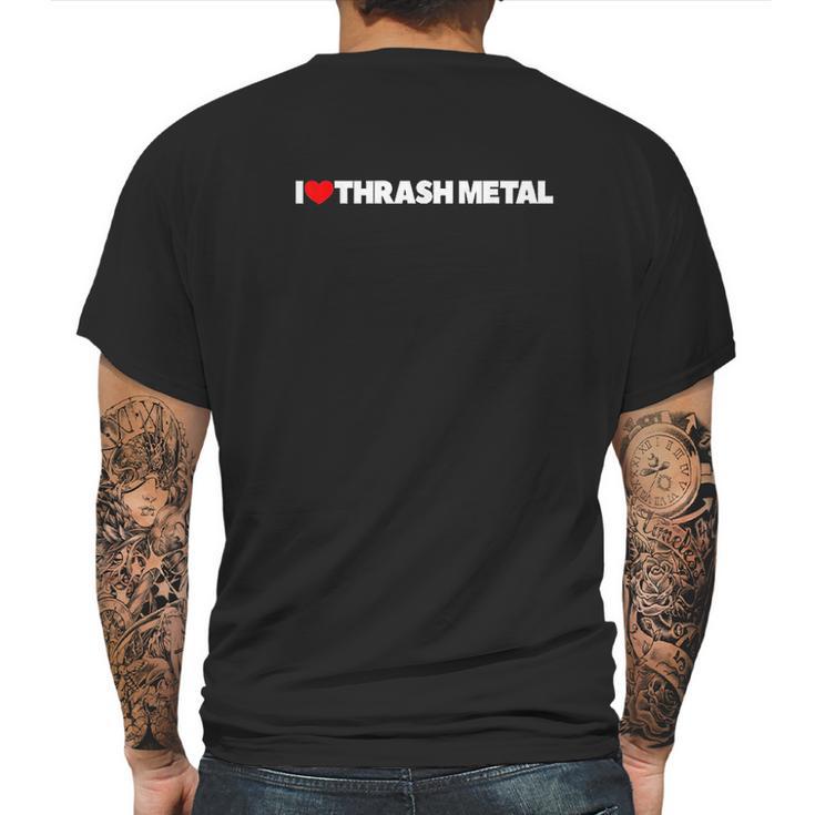 I Love Heart Thrash Metal Mens Back Print T-shirt