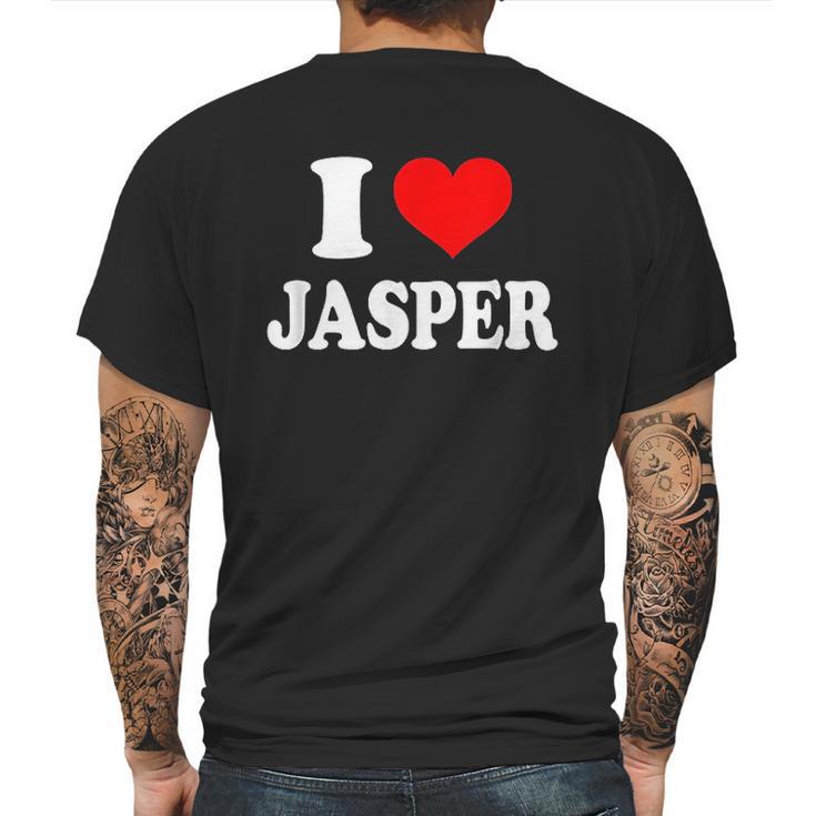 I Love Jasper Mens Back Print T-shirt