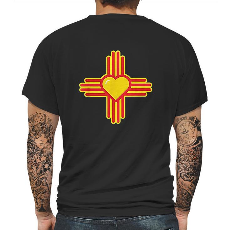 I Love New Mexico Heart Zia Symbol Of Nm Mens Back Print T-shirt