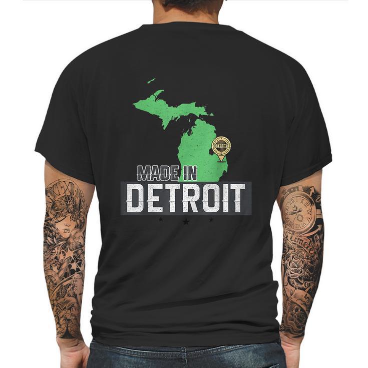 Made In Detroit Michigan State Map Motor City Area  Graphic Design Printed Casual Daily Basic Mens Back Print T-shirt