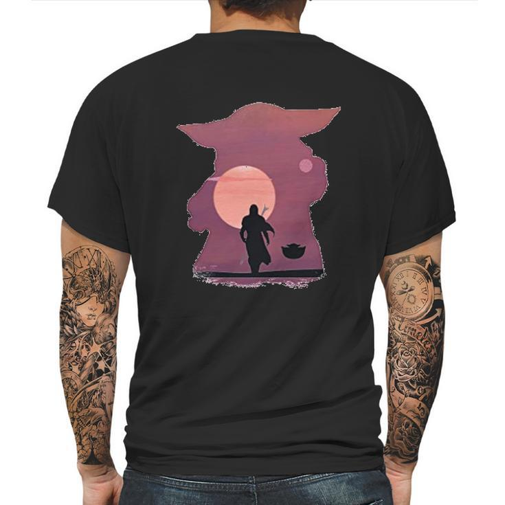 Mandalorian Dadalorian Sunset Design Mens Back Print T-shirt