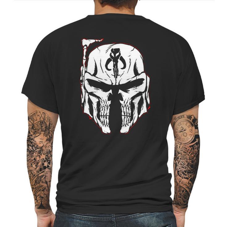 Mandalorian Face - Star Wars Movie Mens Back Print T-shirt