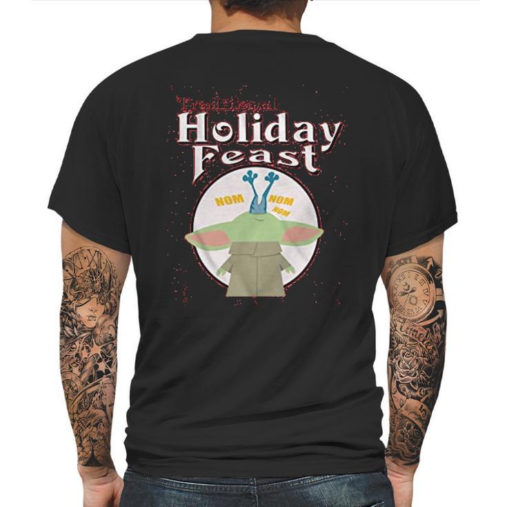 The Mandalorian Holiday Feast Mens Back Print T-shirt