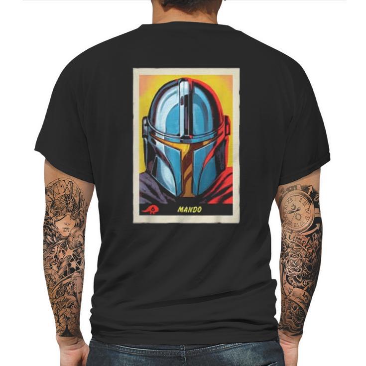 The Mandalorian Mando Trading Card Mens Back Print T-shirt