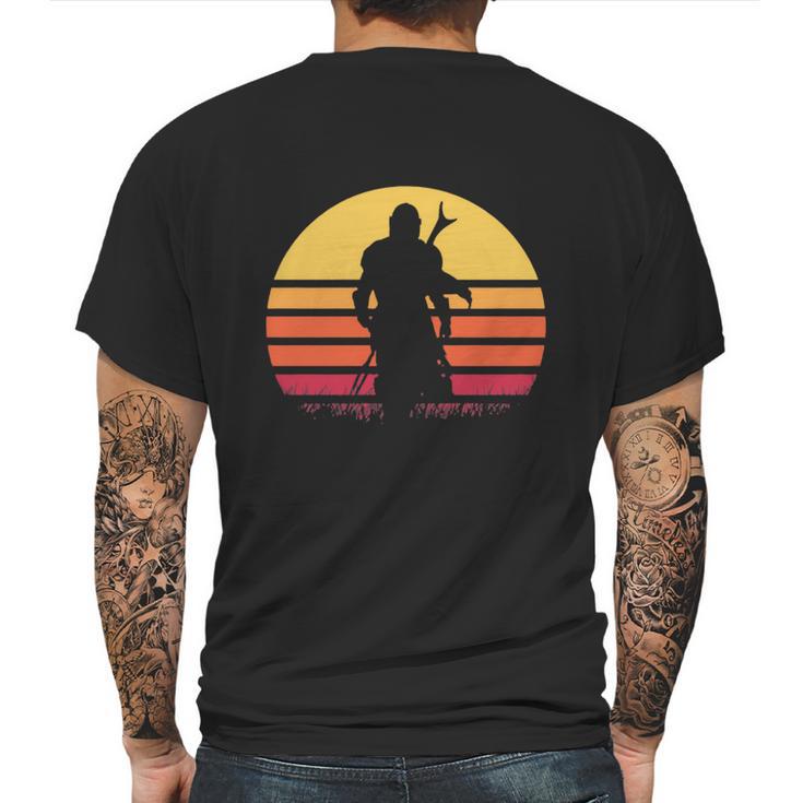 Mandalorian Retro Mens Back Print T-shirt