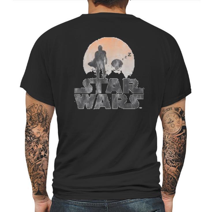 The Mandalorian Sleeping Child Silhouette Mens Back Print T-shirt