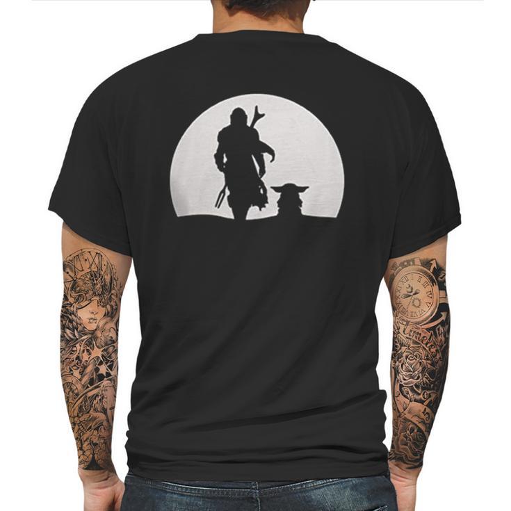 Mando Moon Mandalorian Mens Back Print T-shirt