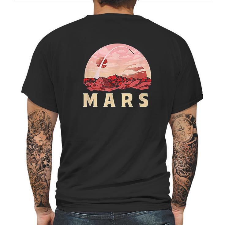 Mars Retro Minimalist 80S Style Martian Space Mens Back Print T-shirt