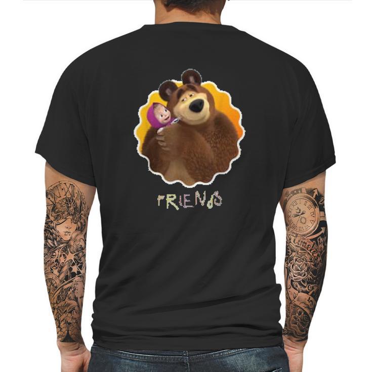 Masha And The Bear Friends Mens Back Print T-shirt