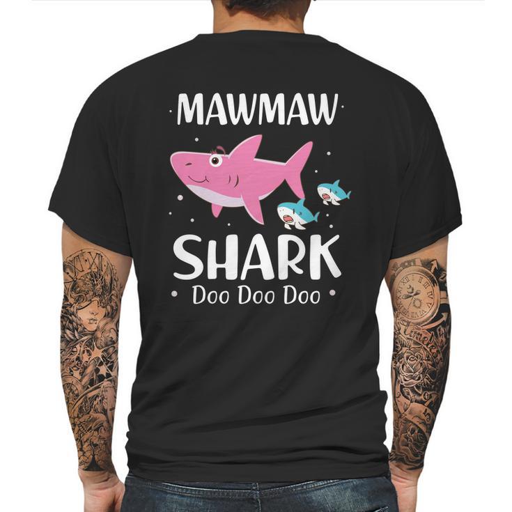 Mawmaw Shark Doo Doo Doo Black Pink Mens Back Print T-shirt