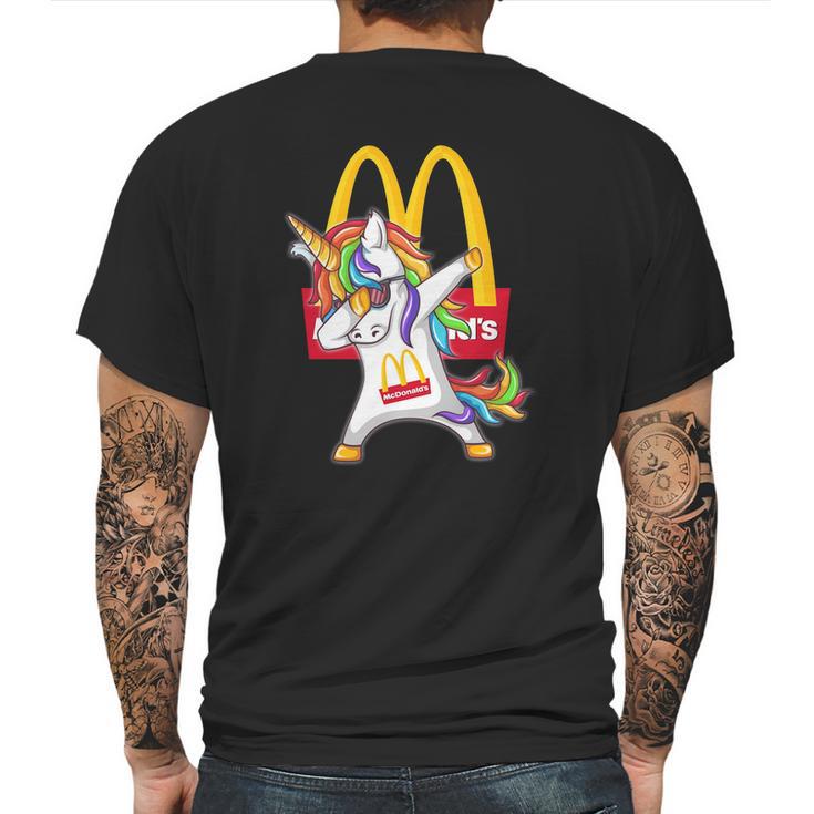 Mcdonalds Unicorn Dabbing Mens Back Print T-shirt