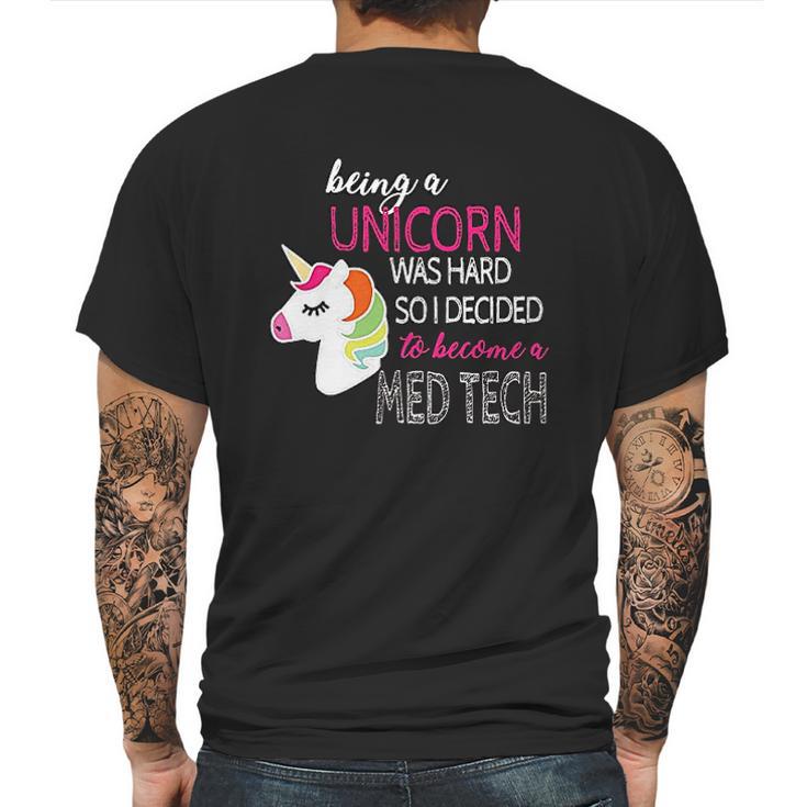 Med Tech Lab Medical Technician Unicorn Mens Back Print T-shirt