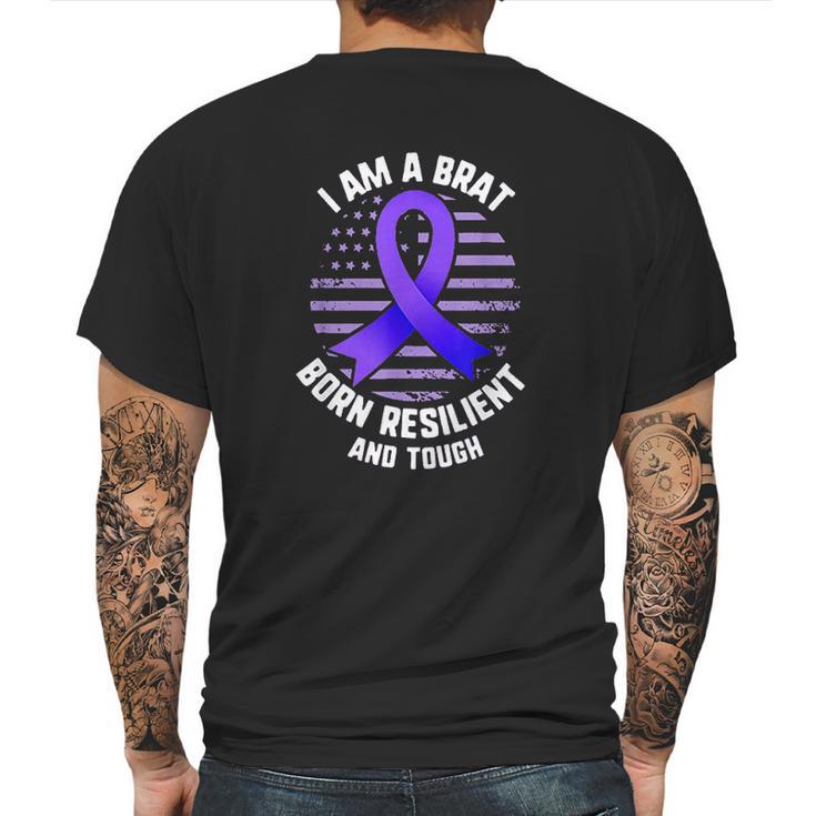 Military Child I Am A Brat Born Resilient And Tough Ribbon Mens Back Print T-shirt