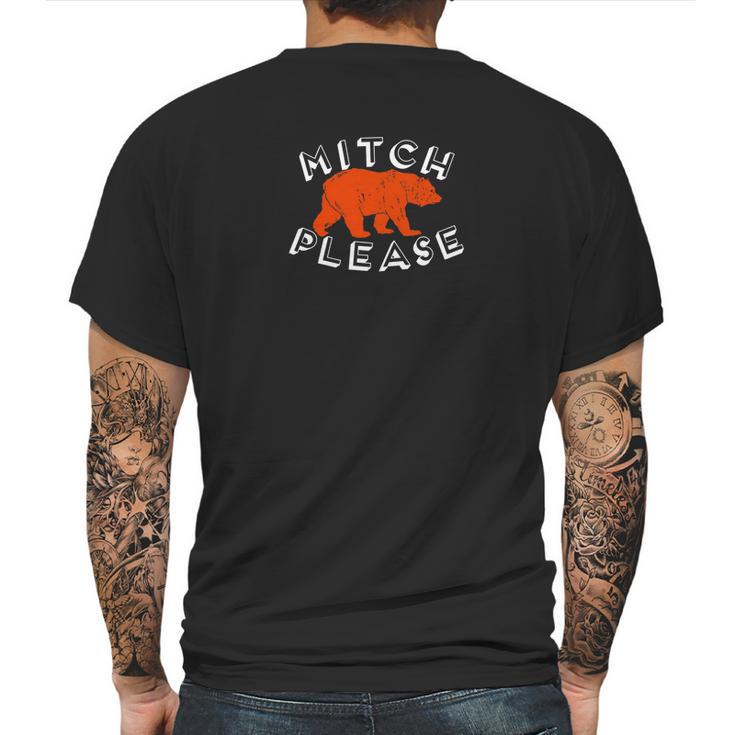 Mitch Please Orange Bear Funny Mens Back Print T-shirt