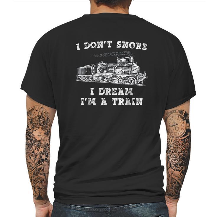 Model Train Engineer Conductor Mens Back Print T-shirt