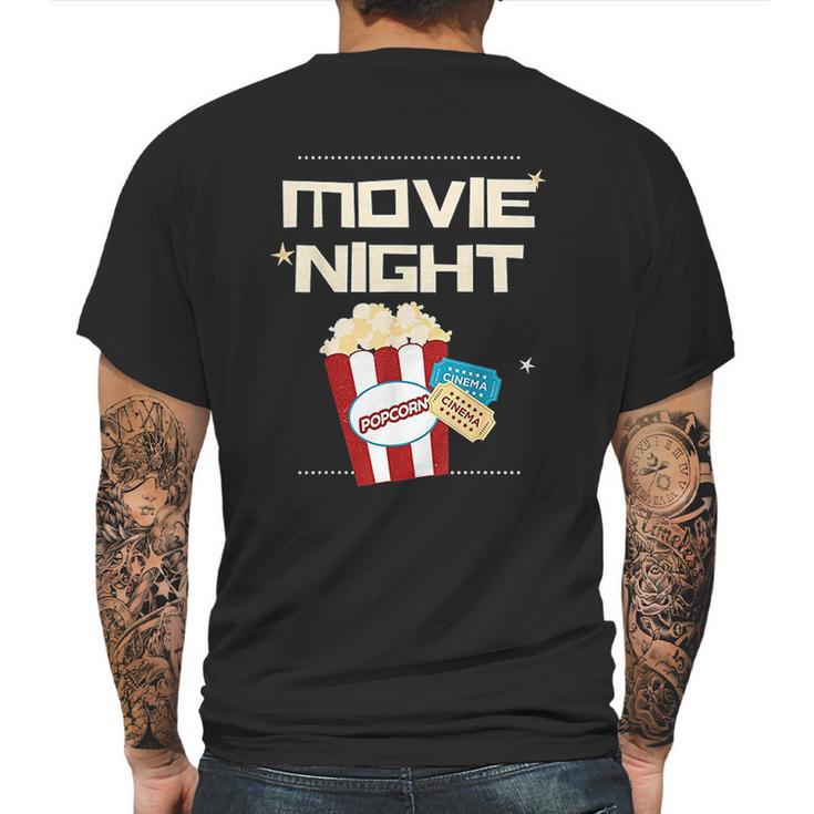 Movie Night Pop Corn Tickets Cinema Coming Soon Mens Back Print T-shirt