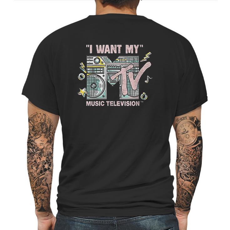 Mtv I Want My Mtv Vintage Speakers Mens Back Print T-shirt