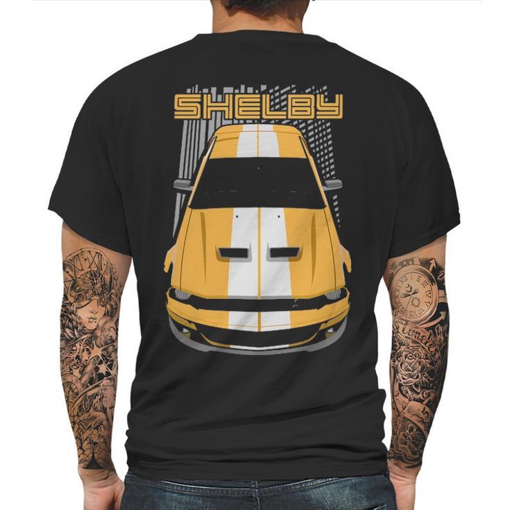 Mustang Shelby Gt500 2007 2009  Yellow Mens Back Print T-shirt