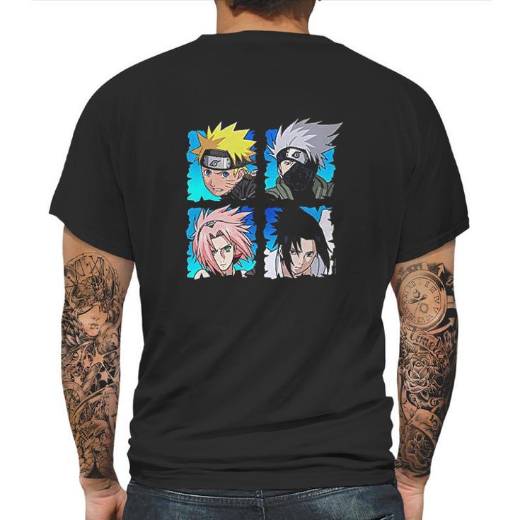 Naruto Shippuden 4 Heads Mens Back Print T-shirt