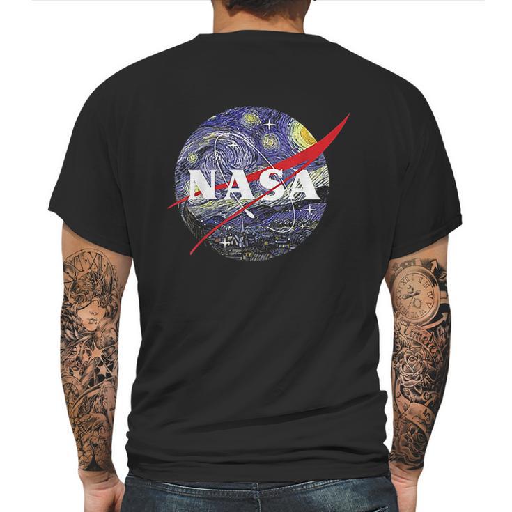 Nasa Van Gogh Starry Night Style Logo Graphic Mens Back Print T-shirt