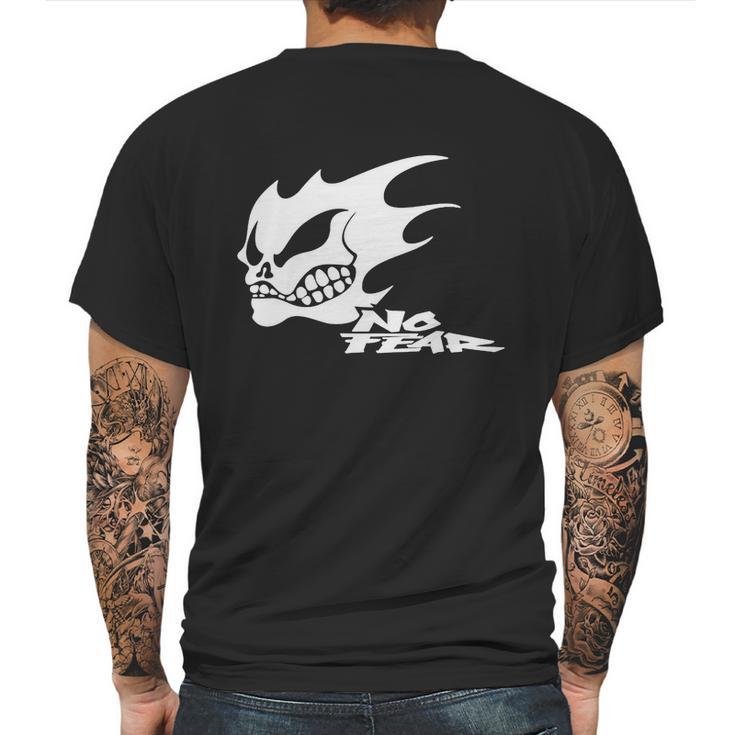 No Fear Flaming Skull T-Shirt Mens Back Print T-shirt