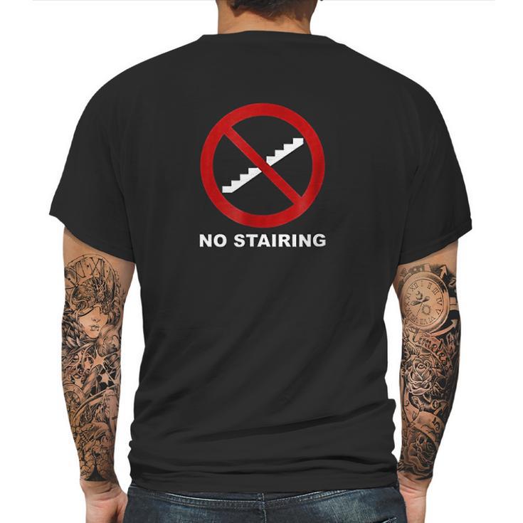 No Stairing Logo Text Mens Back Print T-shirt