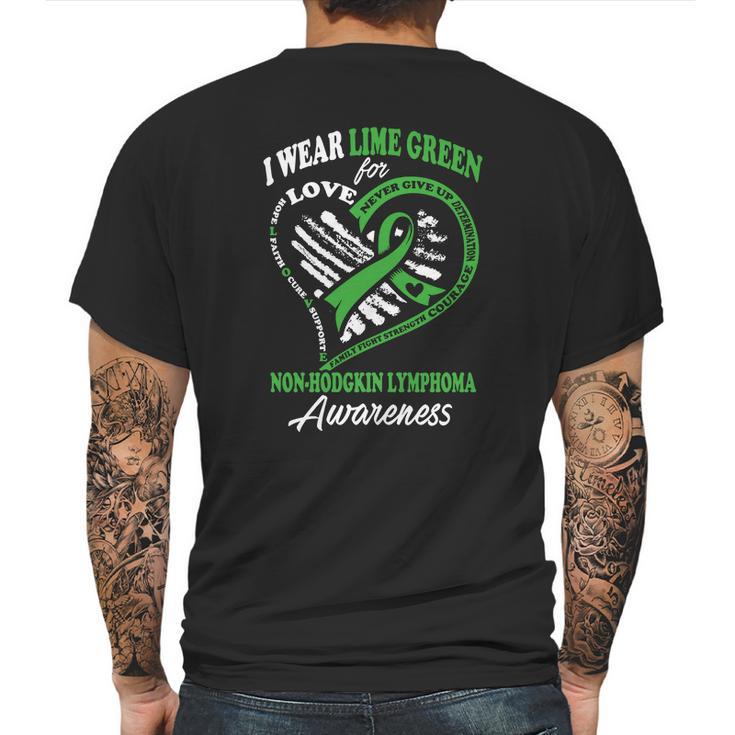 Non-Hodgkin Lymphoma T Shirt - I Wear Lime Green For My Hero Mens Back Print T-shirt