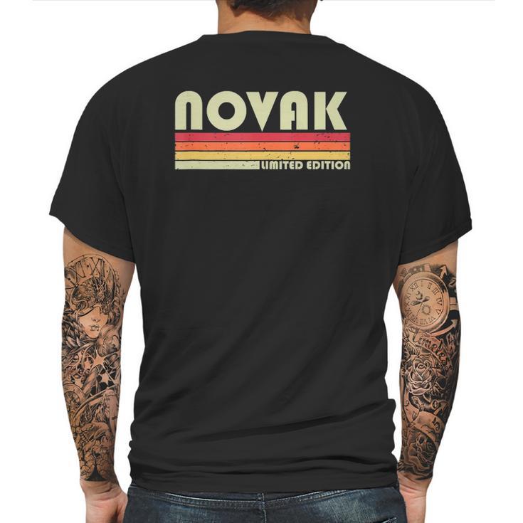 Novak Surname Funny Retro Vintage 80S 90S Reunion Mens Back Print T-shirt