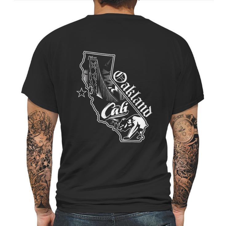 Oakland California Map Mens Back Print T-shirt