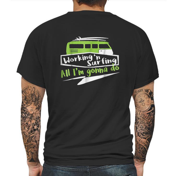 Ocean Surfing Vans Working And Surfing Mens Back Print T-shirt