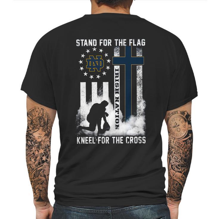 Official Stand For Flag Kneel For Cross Notre Dame Fighting Irish Nation T Shirt Mens Back Print T-shirt