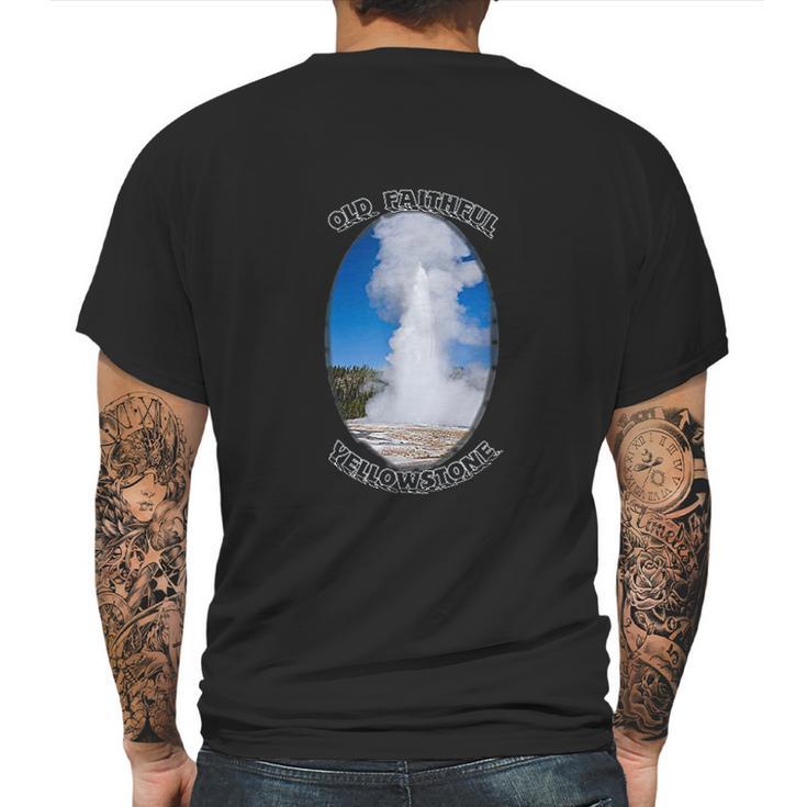 Old Faithful Geyser Yellowstone National Park Mens Back Print T-shirt