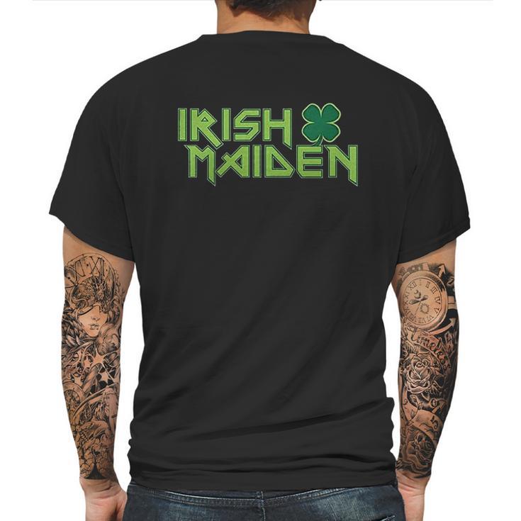 Old Glory St Patricks Day Irish Maiden Juniors Mens Back Print T-shirt