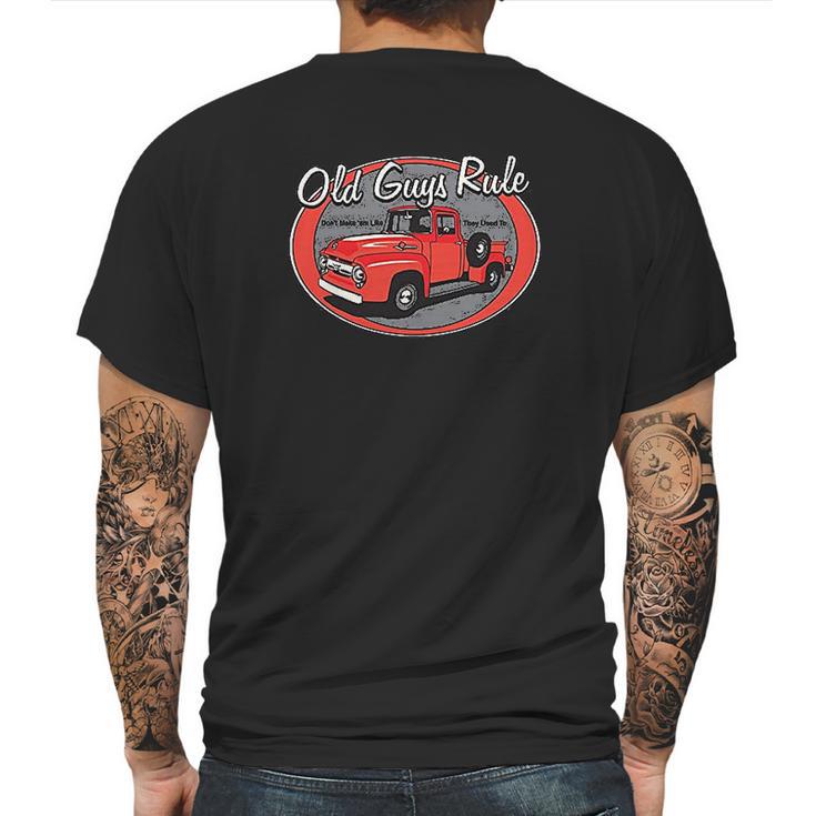 Old Guys Rule Red Truck Mens Back Print T-shirt