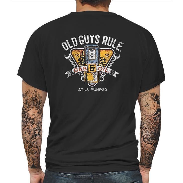 Old Guys Rule   For Men  Vintage Gas Pump Mens Back Print T-shirt