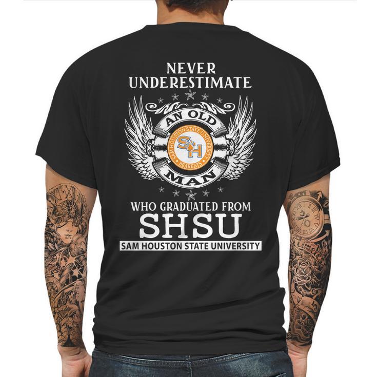 Old Man- Graduated From Shsu- Sam Houstan State University Mens Back Print T-shirt