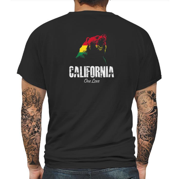 One Love California Bear Reggae Cali Vacation Tee Mens Back Print T-shirt