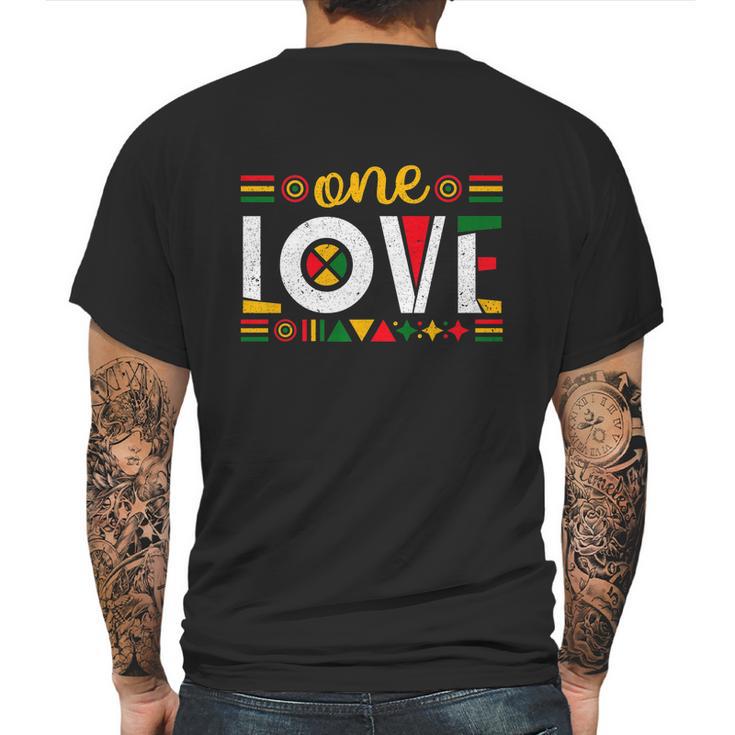 One Love Rasta Reggae Jamaica Music Lover Mens Back Print T-shirt