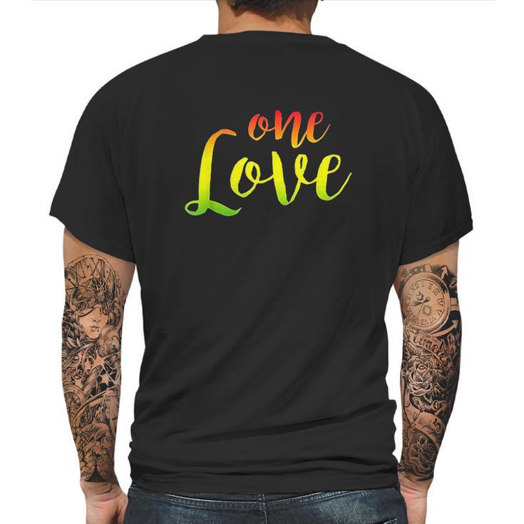 One Love Rasta Reggae Roots Clothing Mens Back Print T-shirt