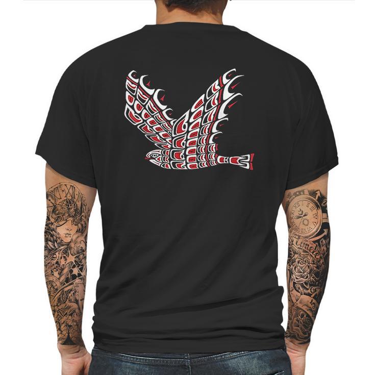 Pacific Northwest Red Tail Hawk Native American Style Art Mens Back Print T-shirt