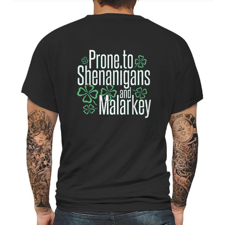 Panoware St Patricks Day  Prone To Shenanigans And Malarkey Mens Back Print T-shirt